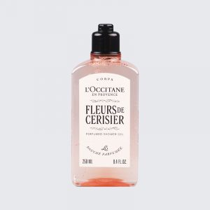 L'occitane shower gel, brand new cherry blossom shower gel, shower cleaning and fragrance retention